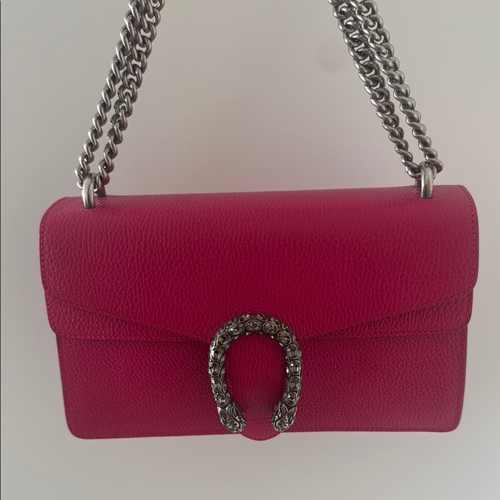 Gucci Pink Leather Chain Shoulder Bag